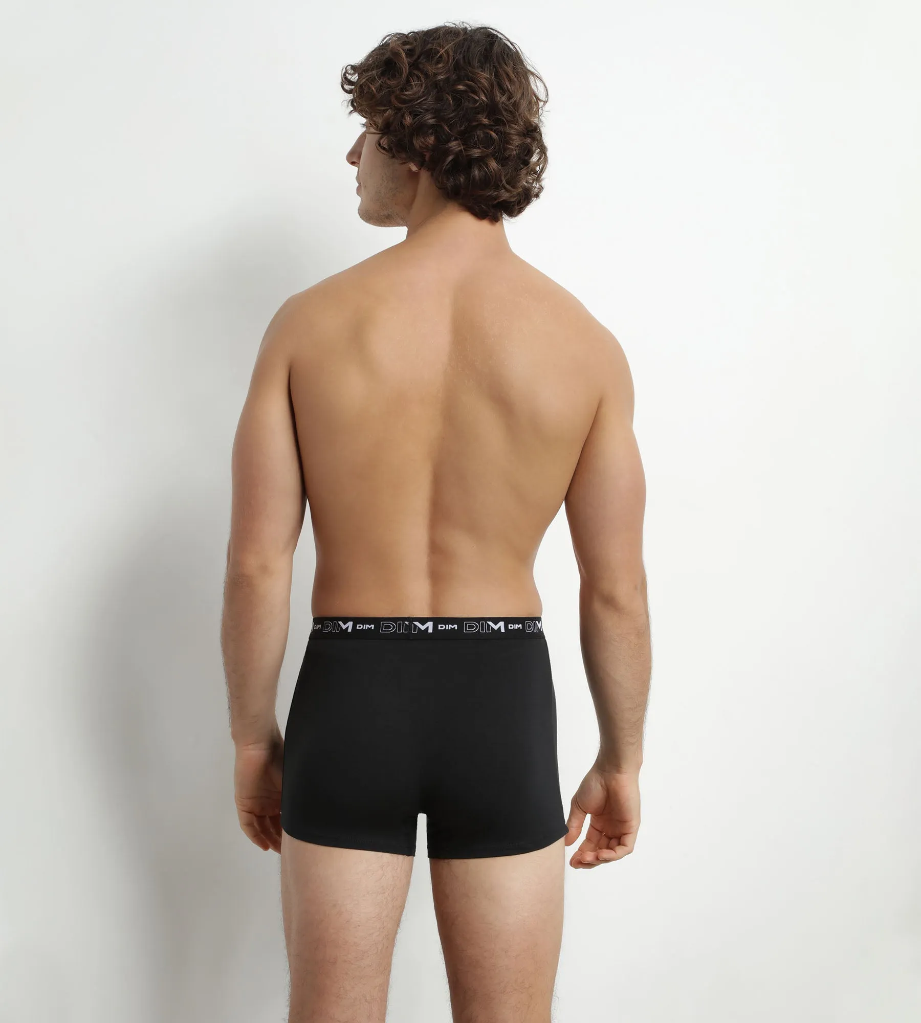 Pack of 2 Men's Boxers Black White Contrast Waistband Dim Cotton Stretch