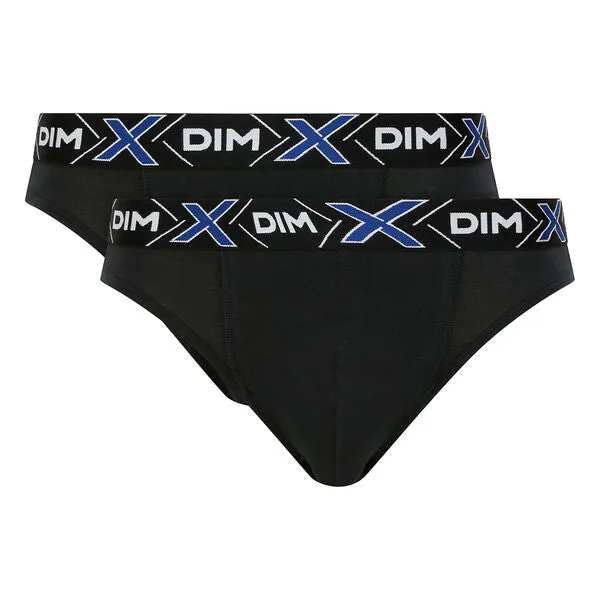 Pack of 2 pairs of black X-Temp stretch cotton briefs