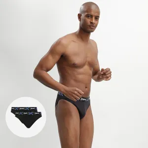 Pack of 2 pairs of black X-Temp stretch cotton briefs