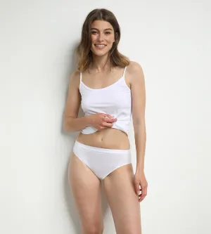 Pack of 2 pairs of Coton Plus Bio organic cotton midi knickers in white