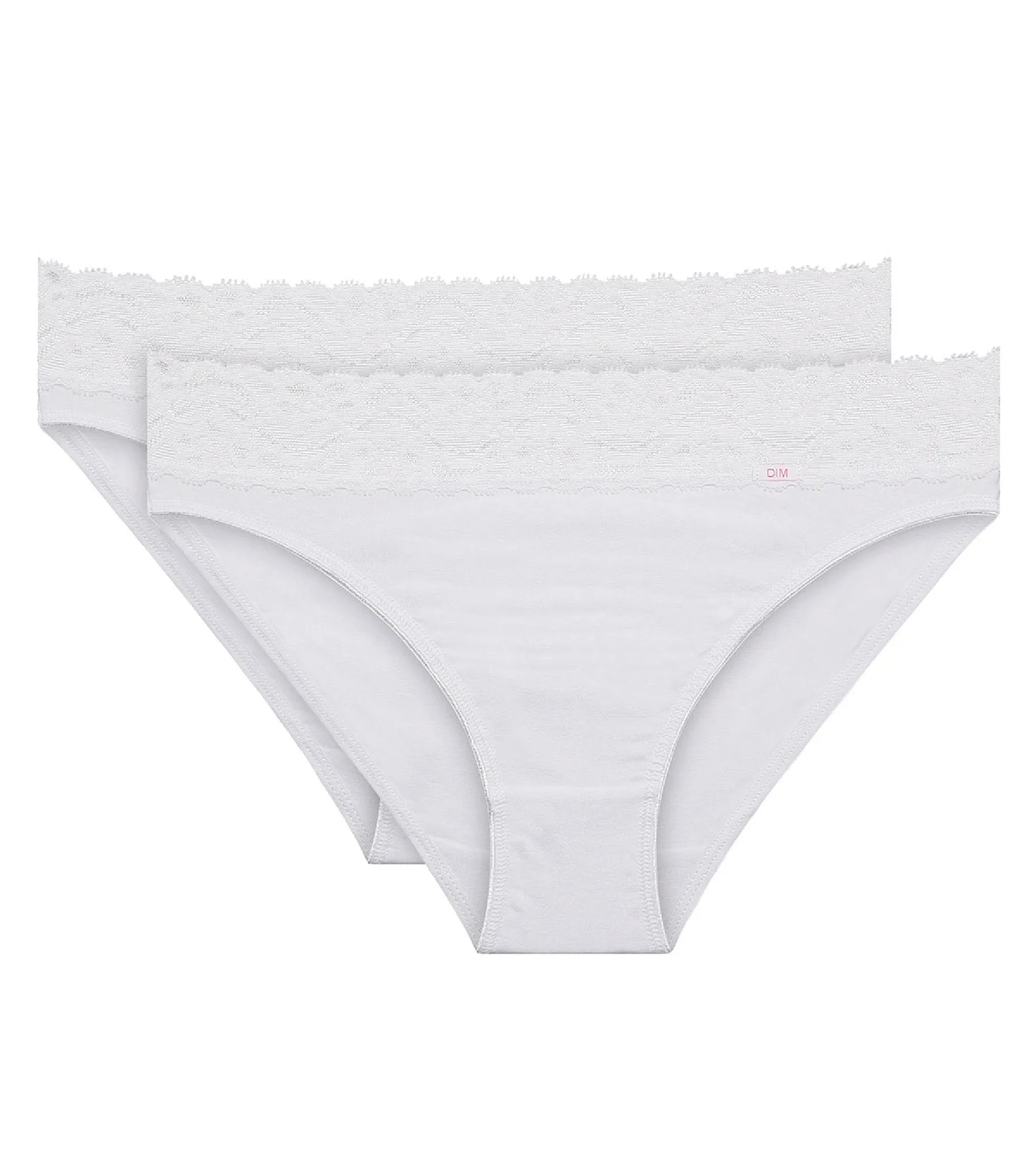 Pack of 2 pairs of Coton Plus Féminine midi knickers in white