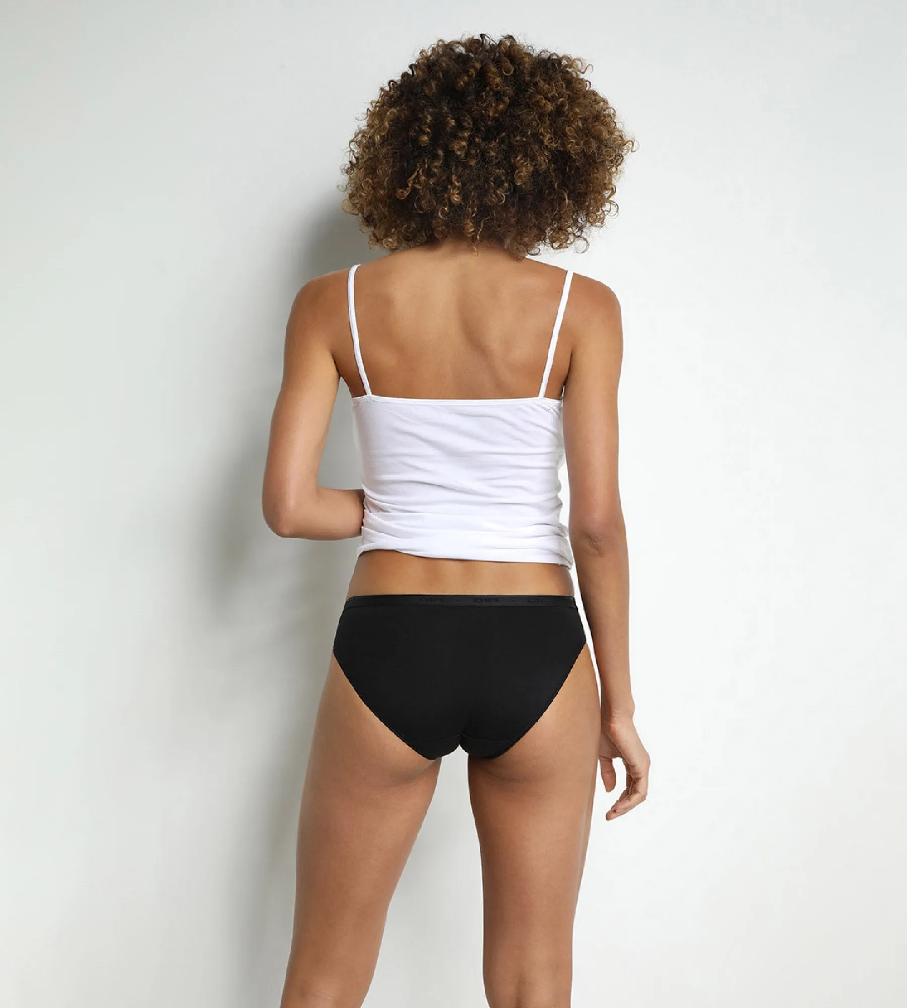 Pack of 2 pairs of organic cotton midi knickers in black and white