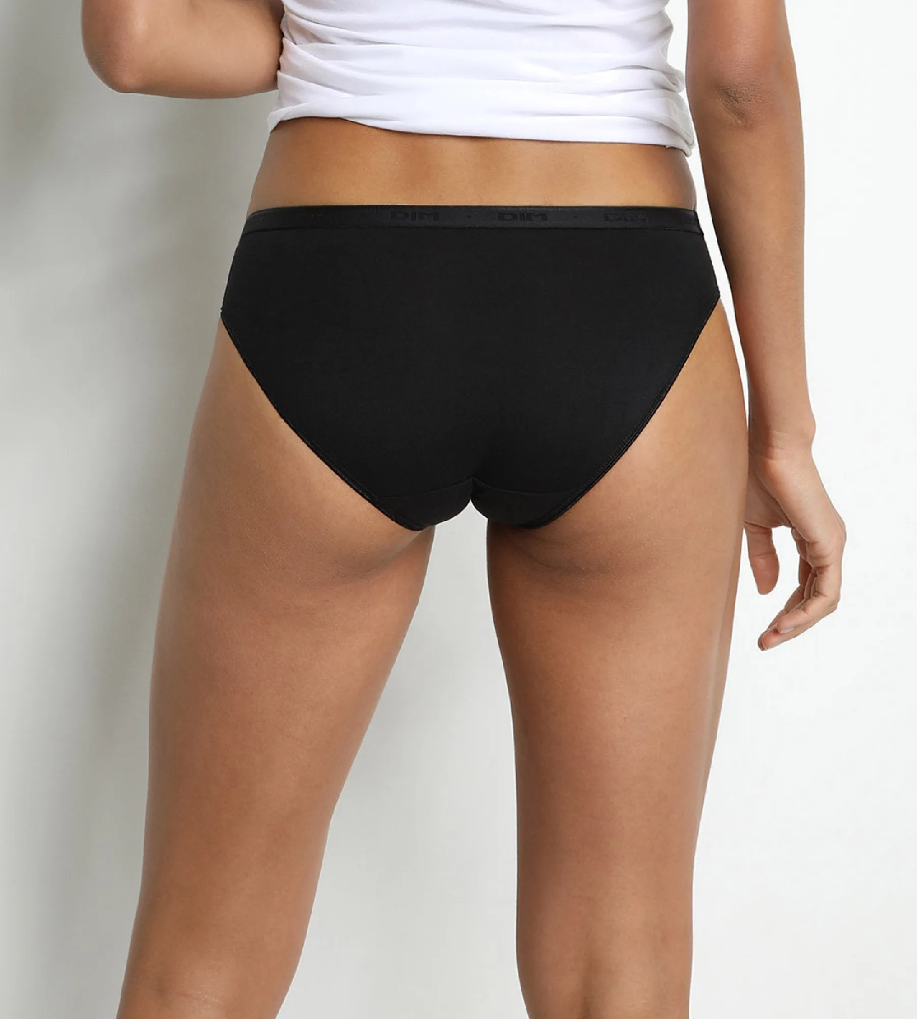 Pack of 2 pairs of organic cotton midi knickers in black and white