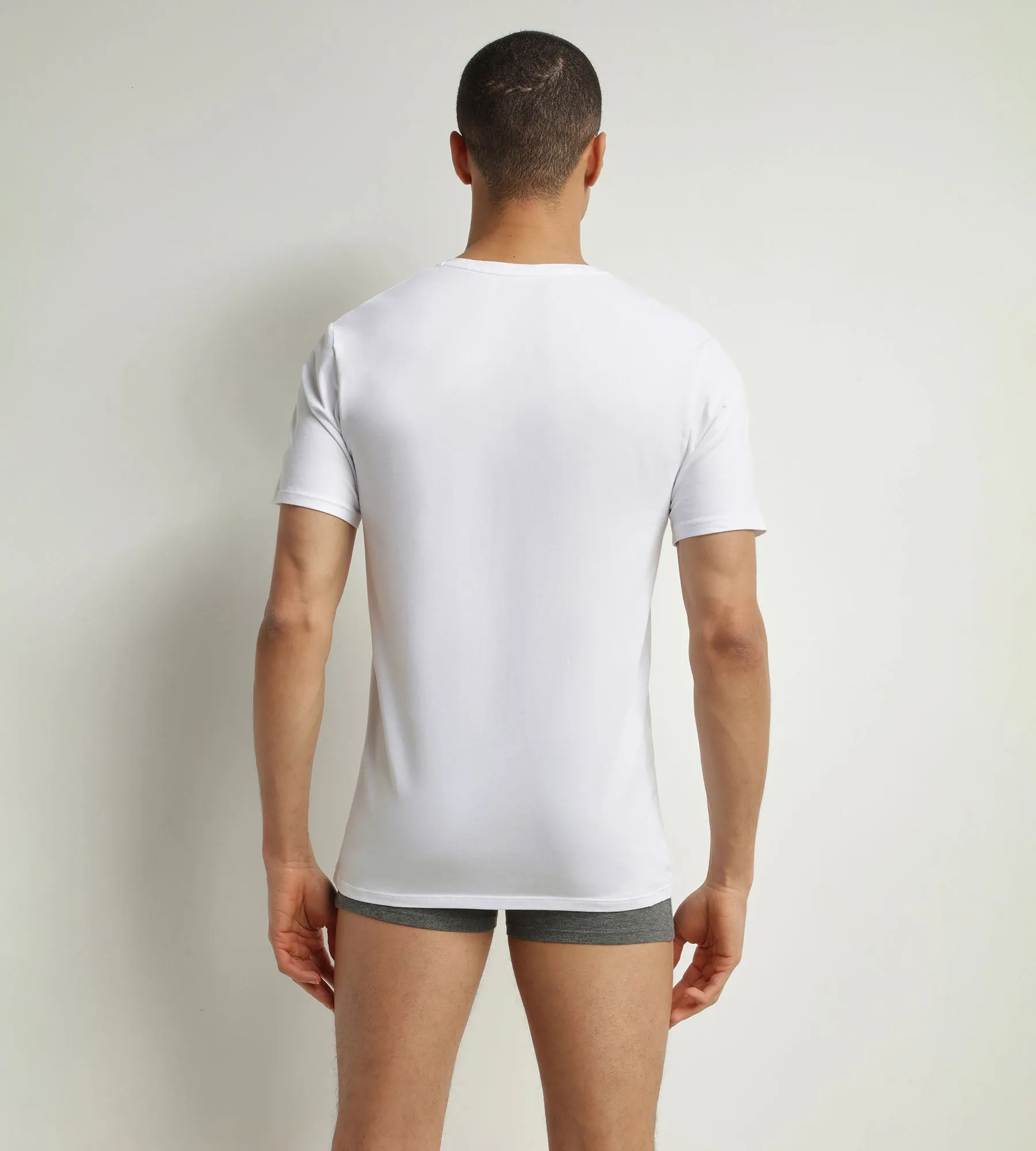 Pack of 2 t-shirts men's White organic cotton V-neck Dim Good