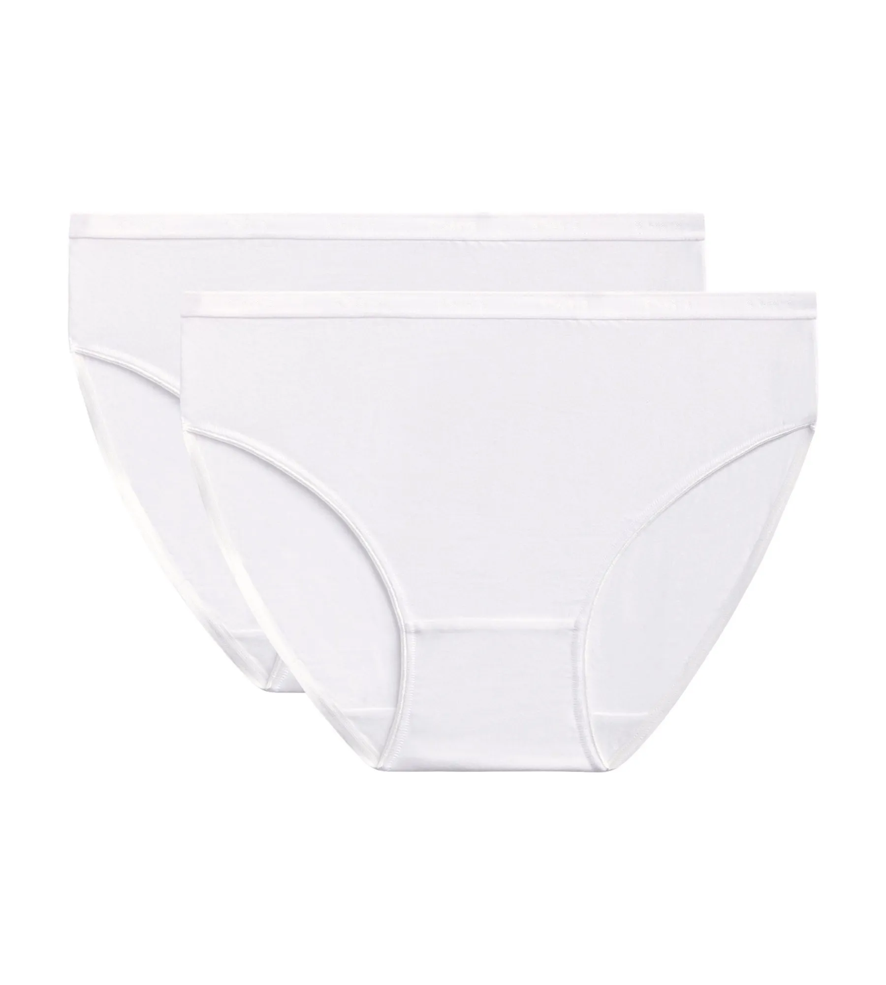 Pack of 2 white women's briefs in organic cotton Dim Ecosmart