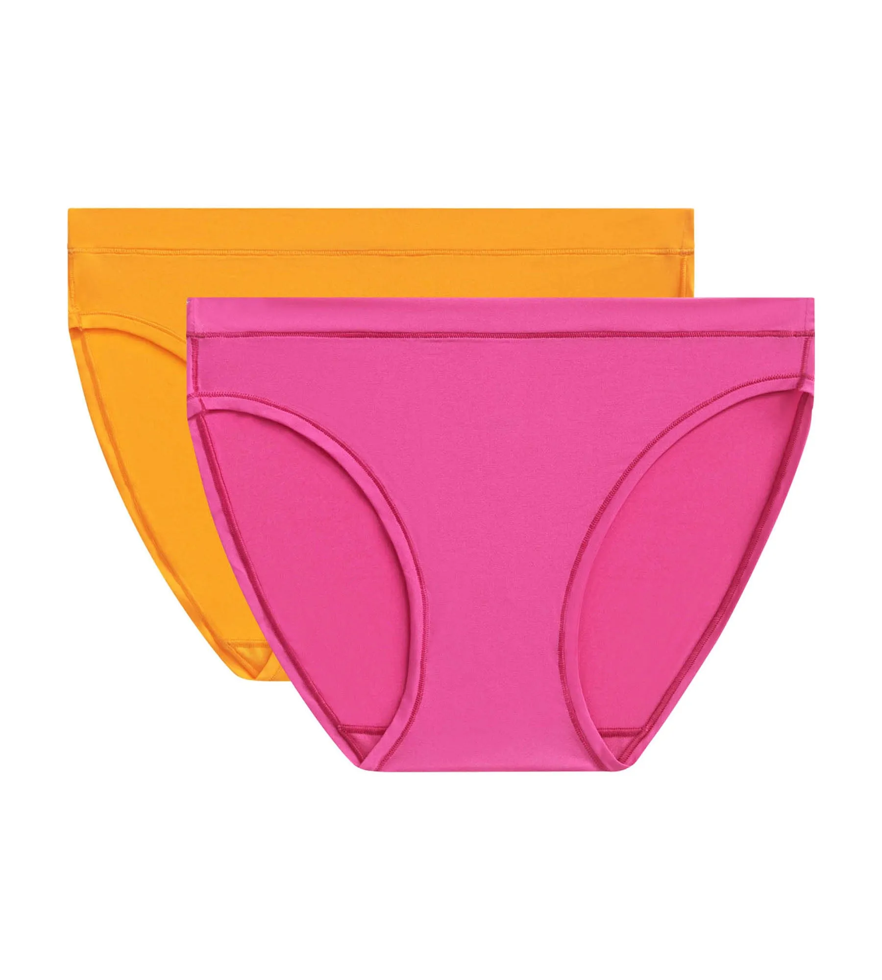 Pack of 2 women's briefs in cotton and nylon in Fuchsia Yellow Oh My Dim's