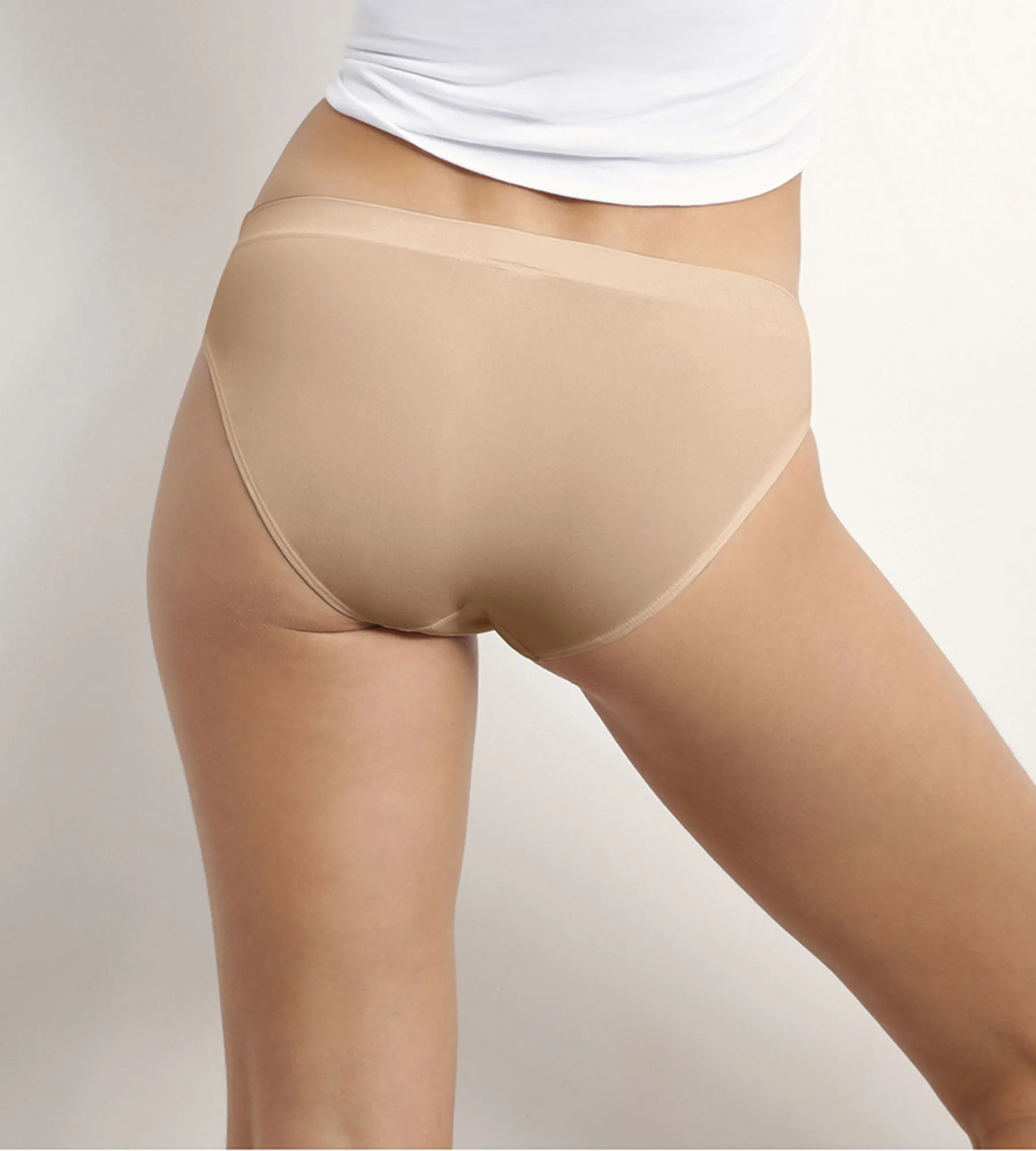Pack of 2 women's briefs in Nude seamless microfibre Dim Les Pockets