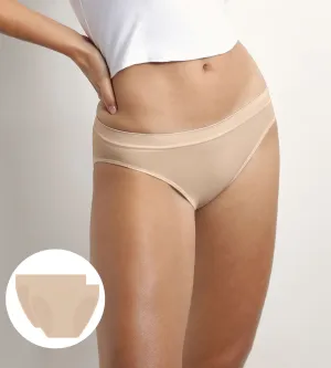 Pack of 2 women's briefs in Nude seamless microfibre Dim Les Pockets