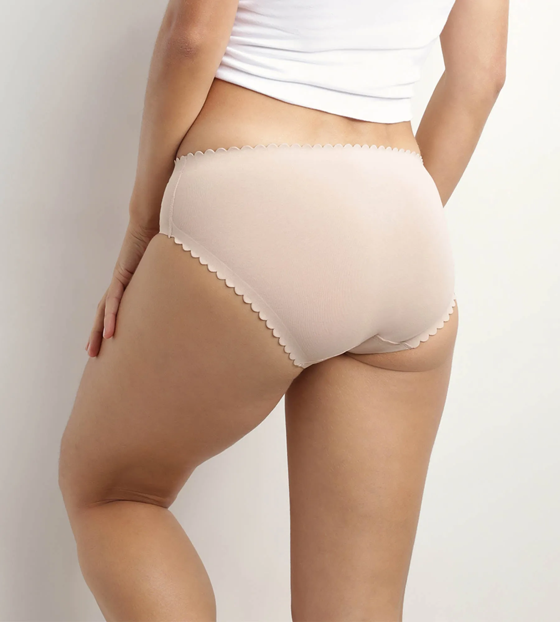 Pack of 2 women's briefs in stretch cotton in Flesh and Black Body Touch Easy