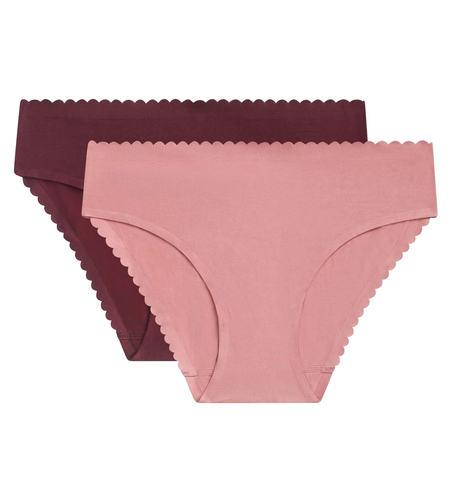 Pack of 2 women's briefs in stretch cotton in Rose and Ruby Body Touch Easy