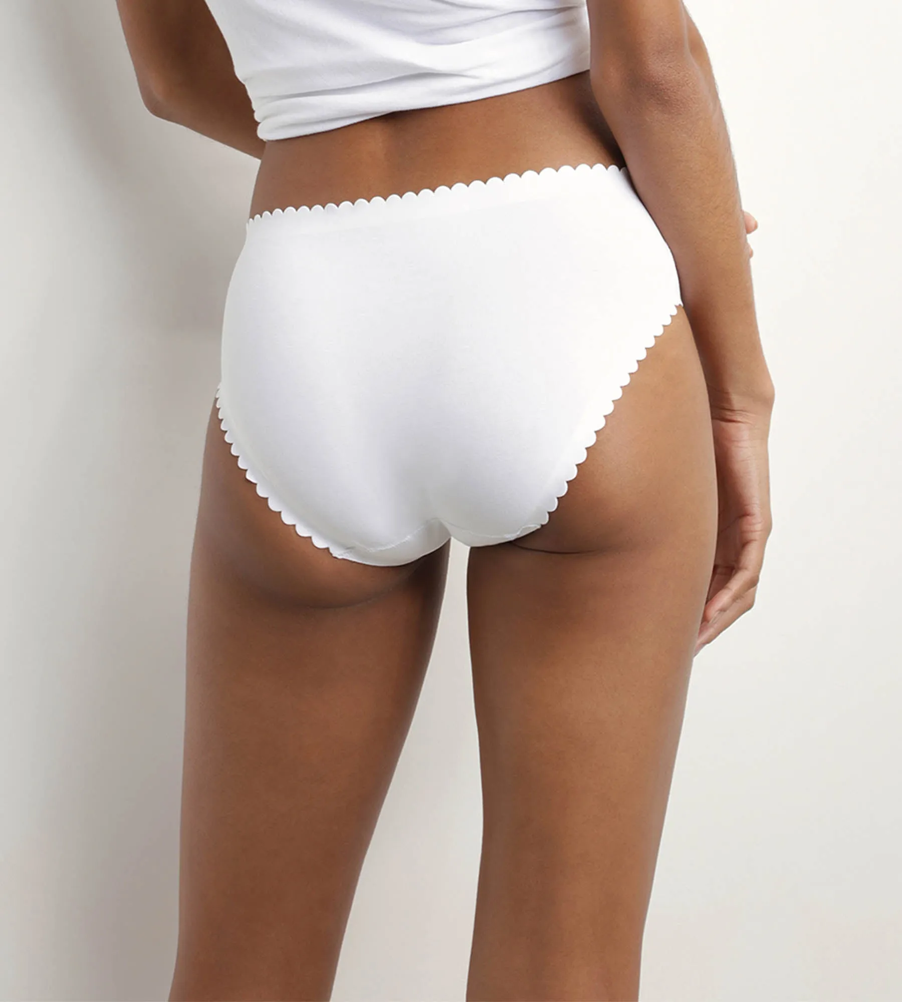 Pack of 2 women's briefs in stretch cotton in White and Gray Body Touch Easy