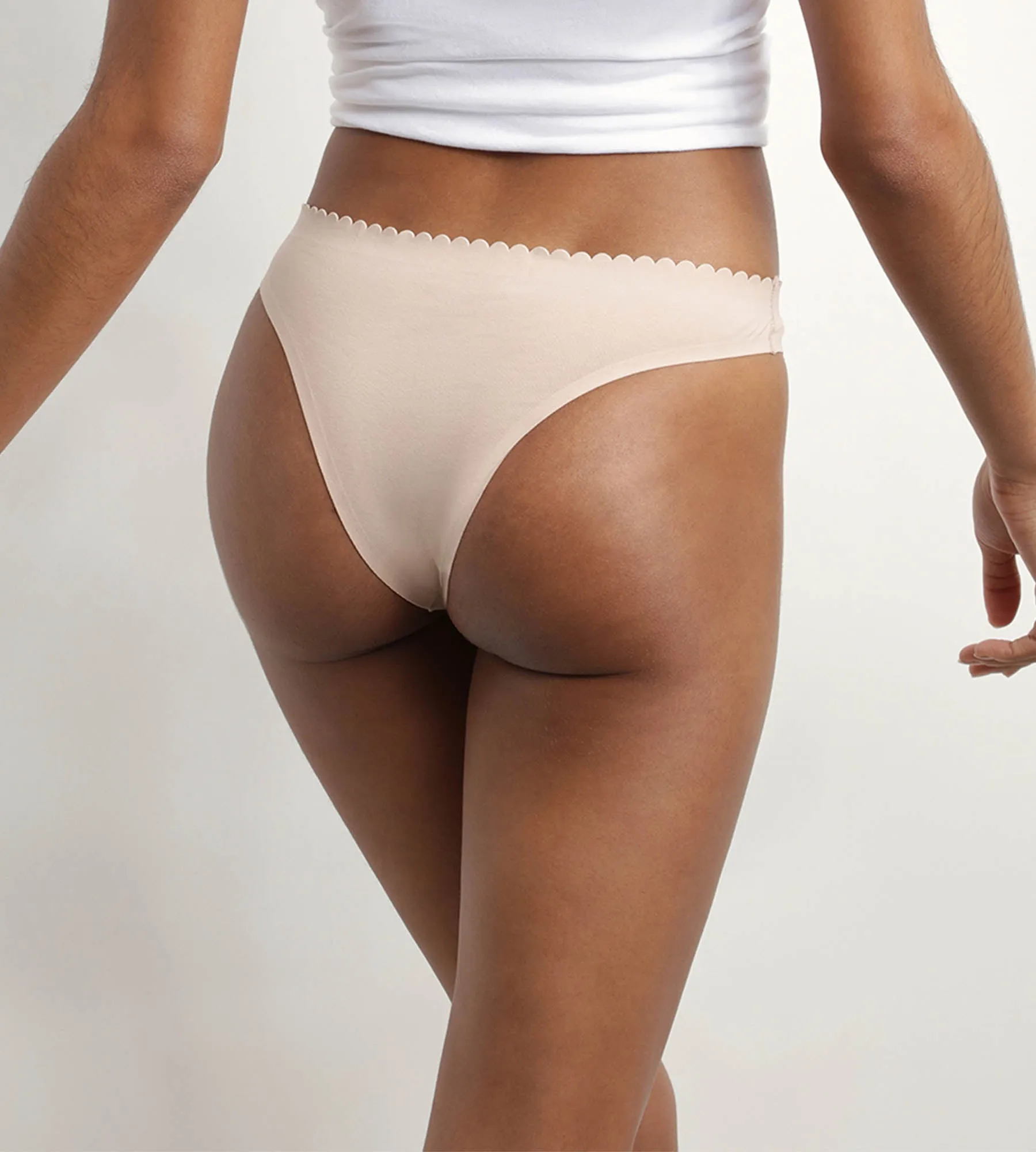 Pack of 2 women's tangas in Flesh and Black microfibre Body Touch Easy