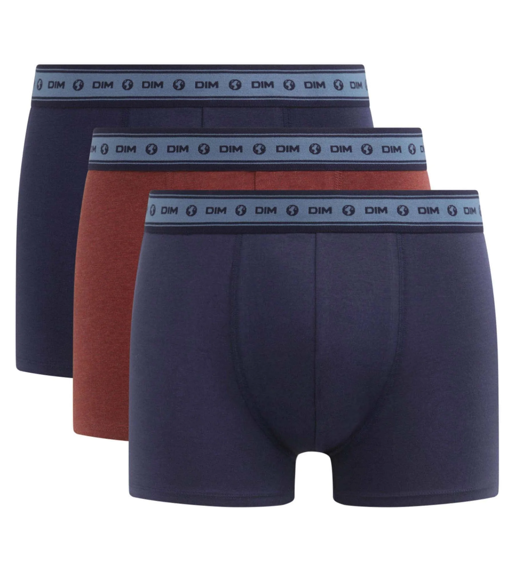 Pack of 3 boxers men's Blue Red Denim organic cotton Dim Good