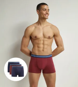Pack of 3 boxers men's Blue Red Denim organic cotton Dim Good