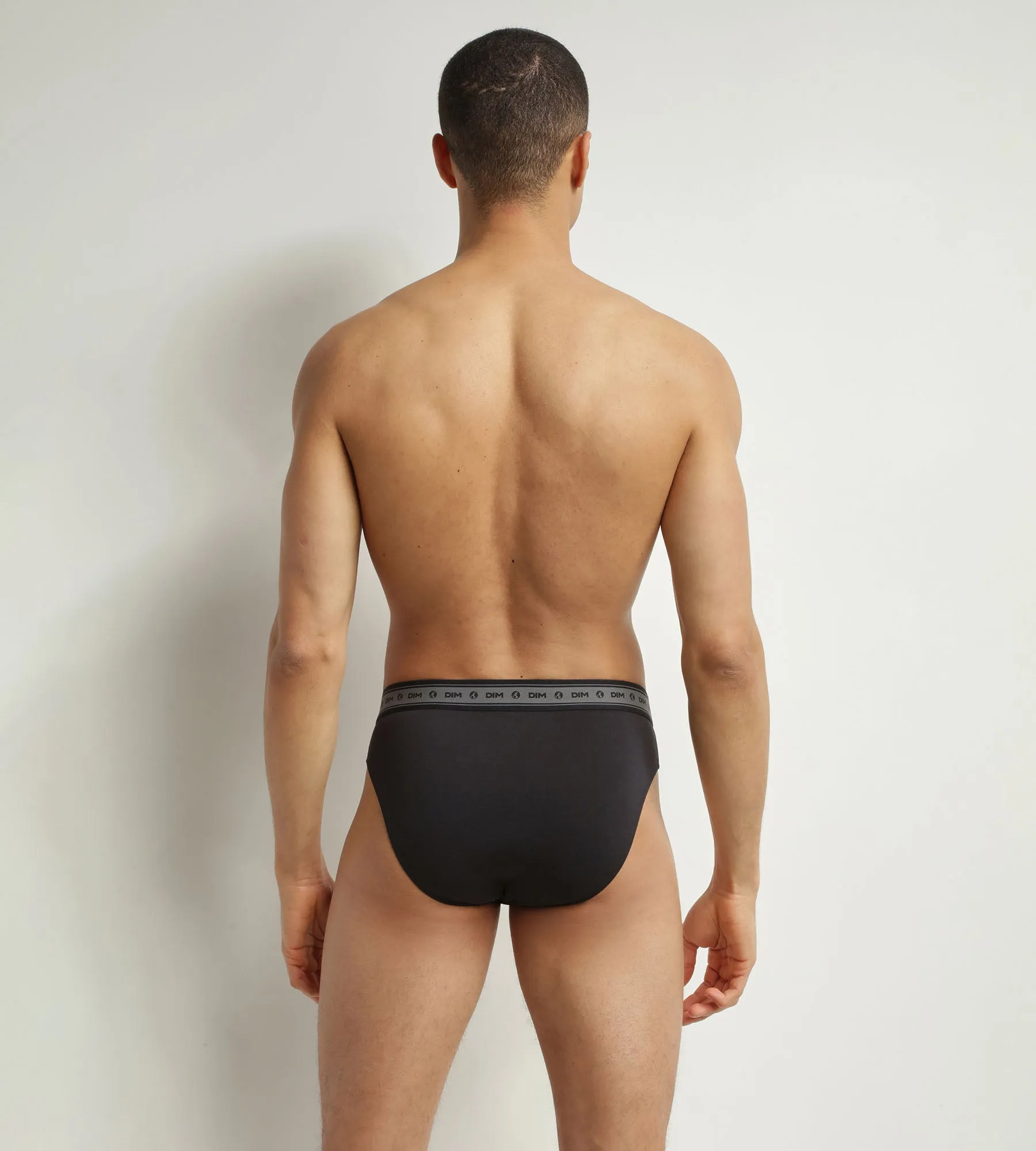 Pack of 3 briefs men's Black Grey organic cotton Dim Good