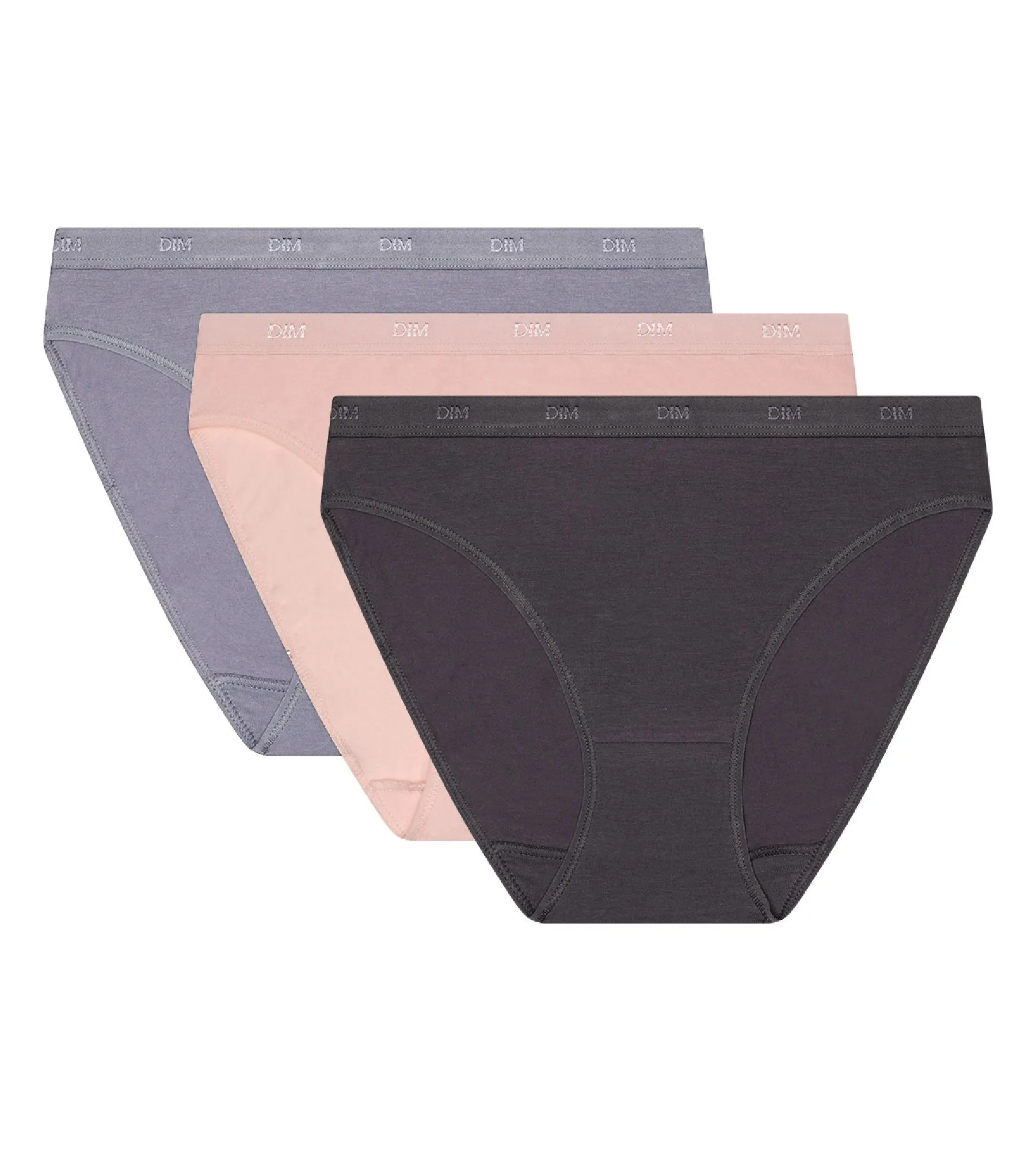 Pack of 3 briefs taupe, pink and grey Les Pockets EcoDIM
