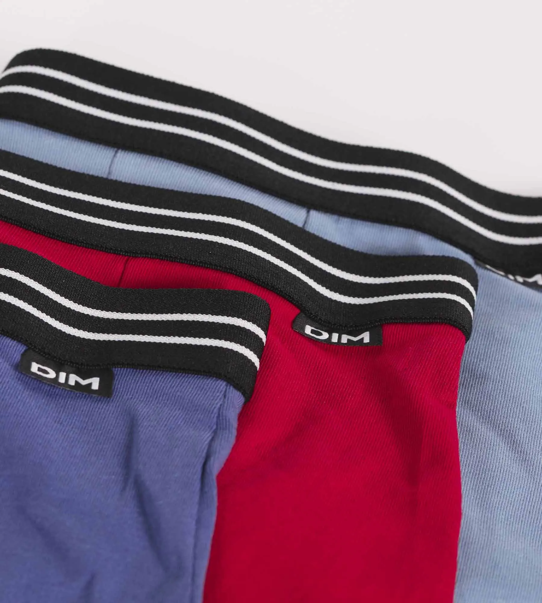 Pack of 3 Ecodim Carmine Red Blue stretch cotton boxer shorts for boys