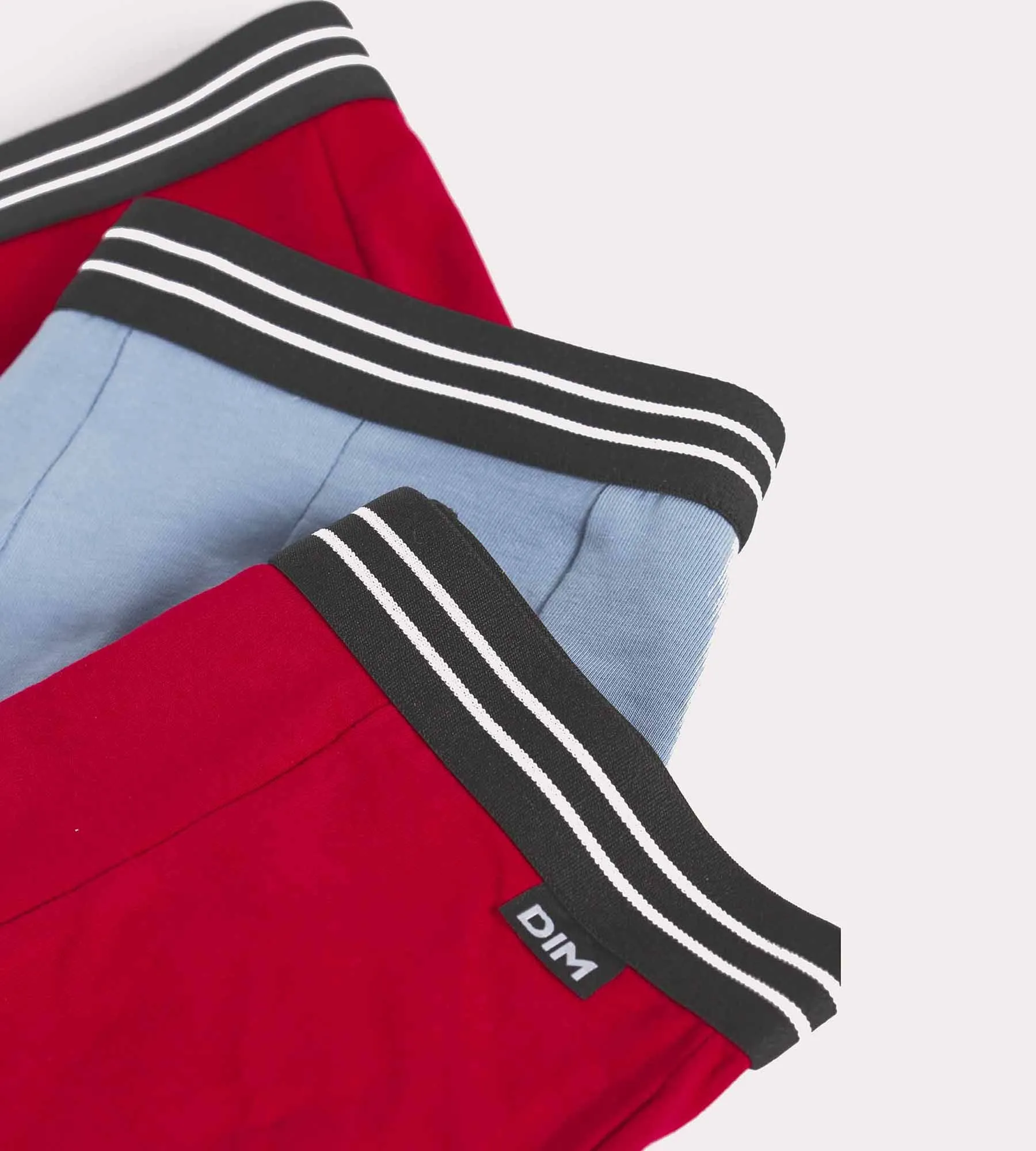 Pack of 3 Ecodim Red Blue stretch cotton boxer shorts for boys