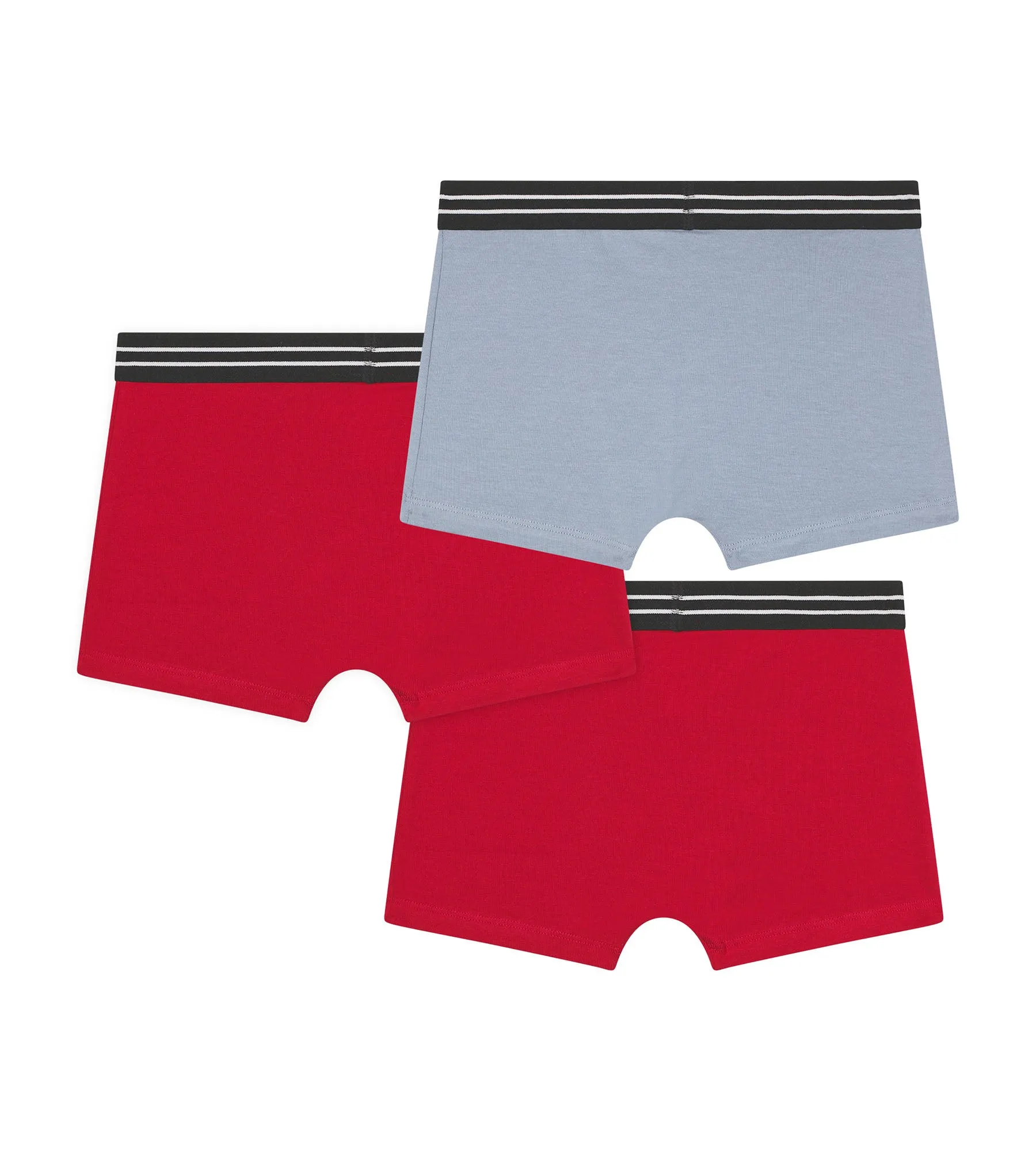 Pack of 3 Ecodim Red Blue stretch cotton boxer shorts for boys