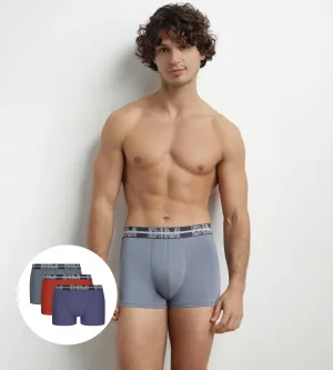 Pack of 3 Men's 3D Belted Boxers Blue Red Grey Dim Powerful