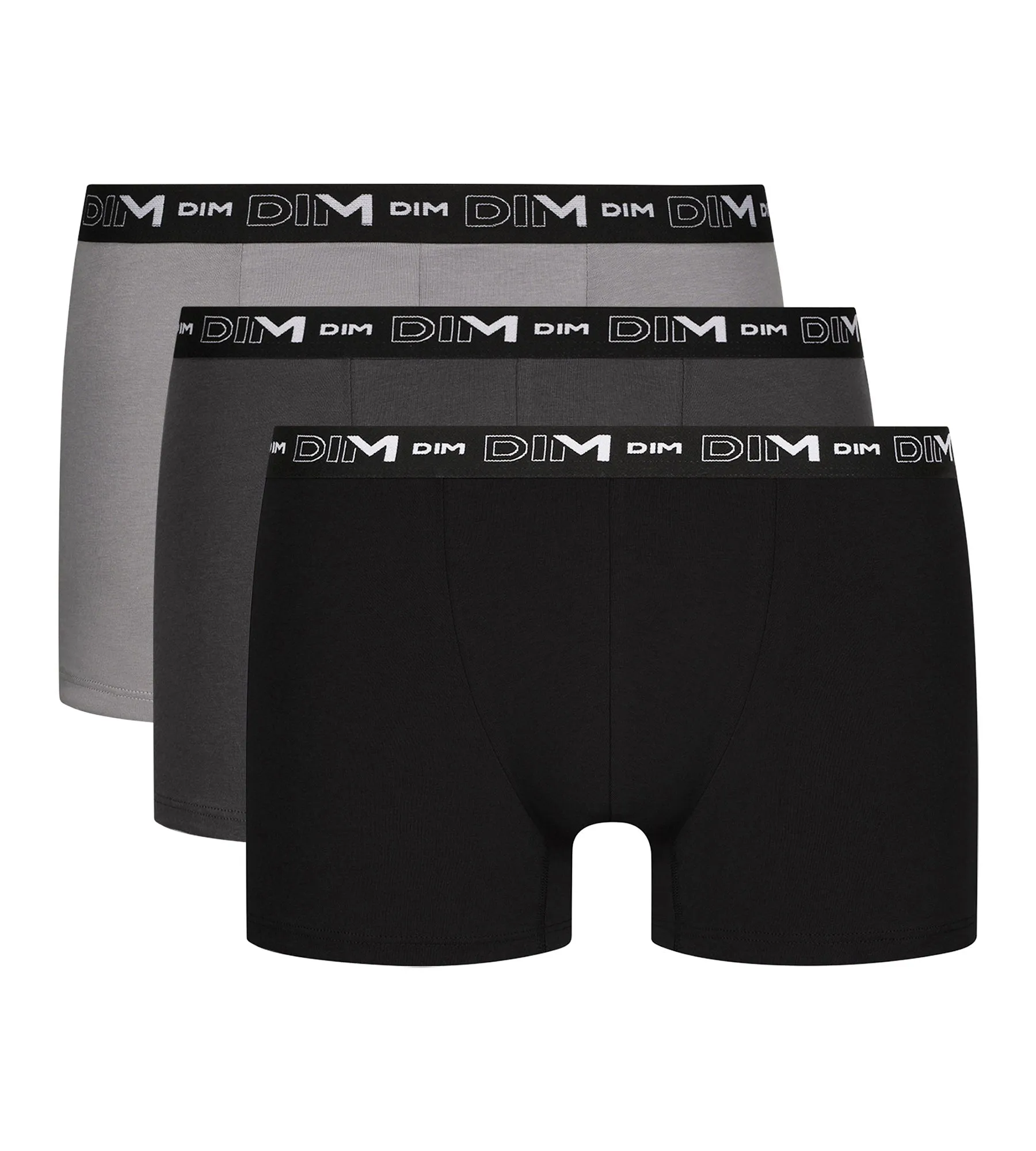 Pack of 3 Men's Black Grey Cotton Stretch Boxers Dim