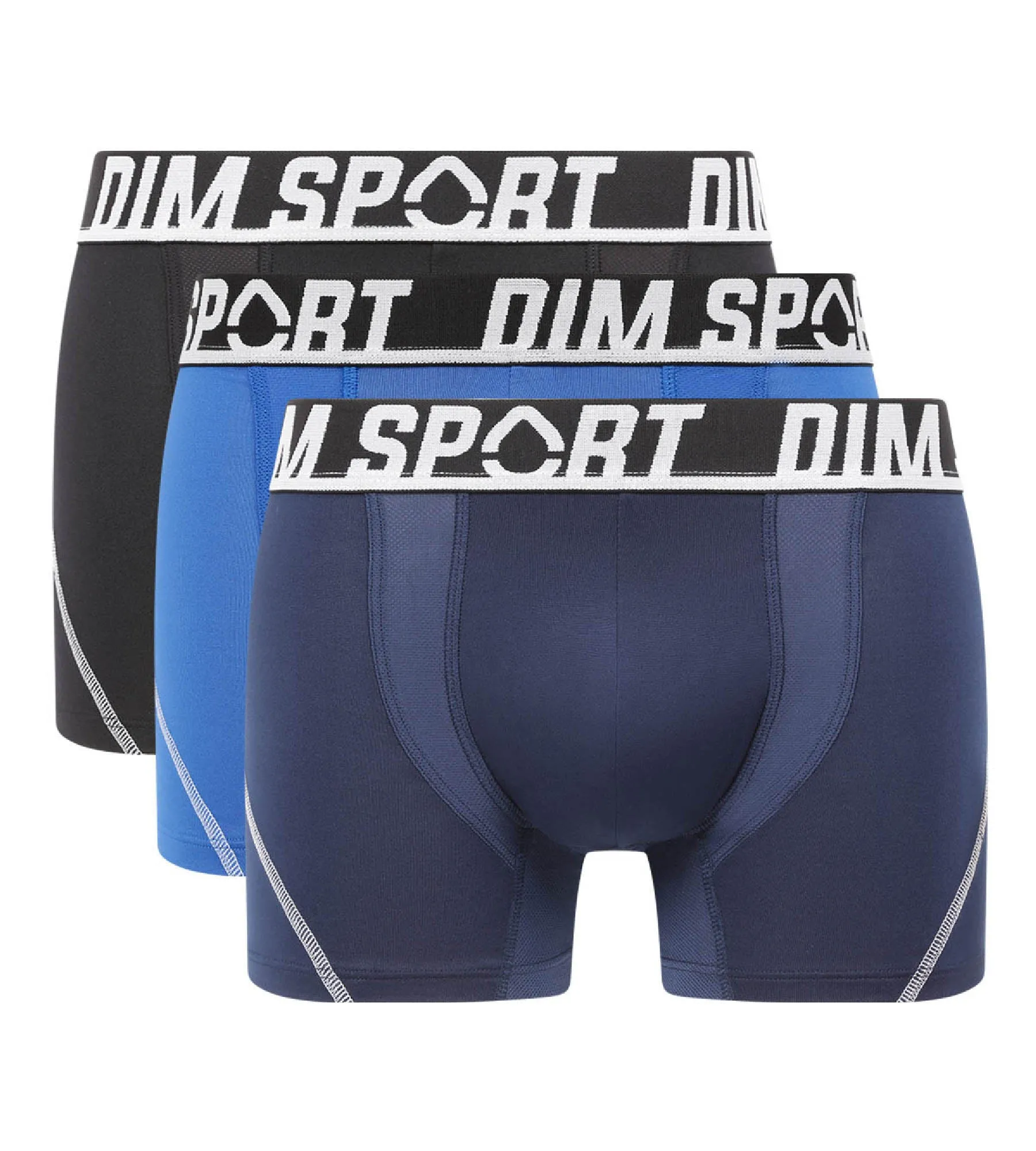 Pack of 3 men's Blue Dim Sport thermo-regulating microfibre boxers
