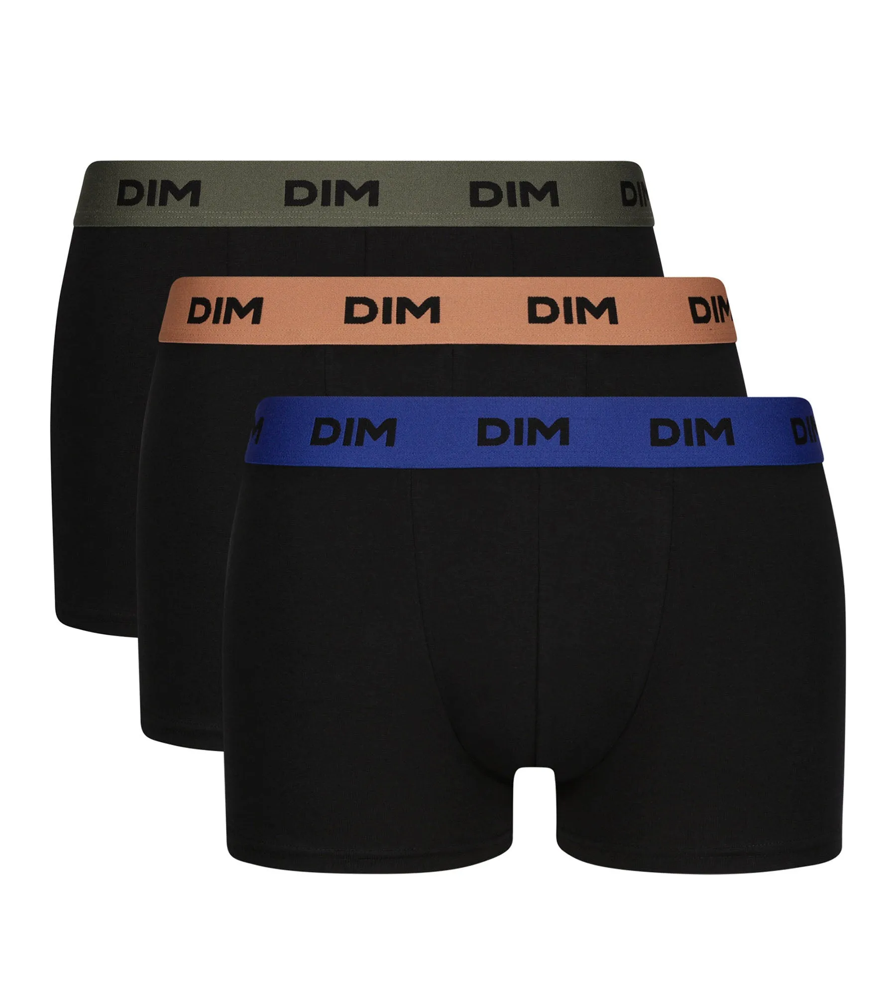 Pack of 3 Men's Boxers Black Cotton Stretch Hazelnut Green Mix &amp; Colors