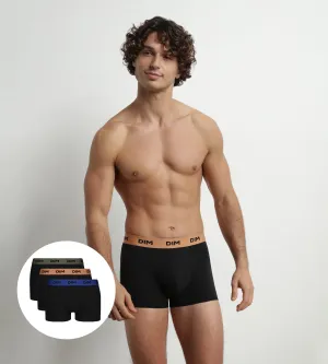 Pack of 3 Men's Boxers Black Cotton Stretch Hazelnut Green Mix &amp; Colors