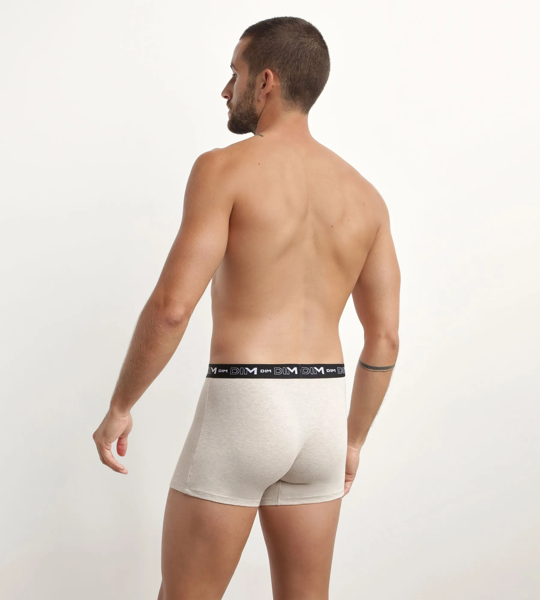 Pack of 3 men's boxers Cream Red Khaki Dim Cotton Stretch