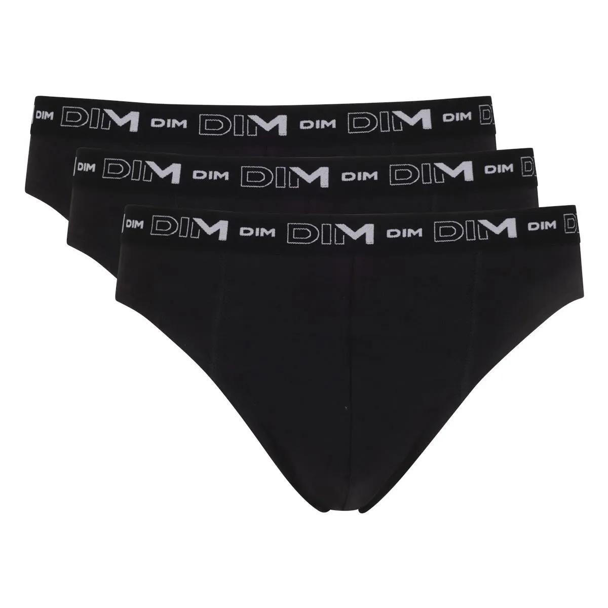 Pack of 3 pairs of black stretch cotton briefs for men