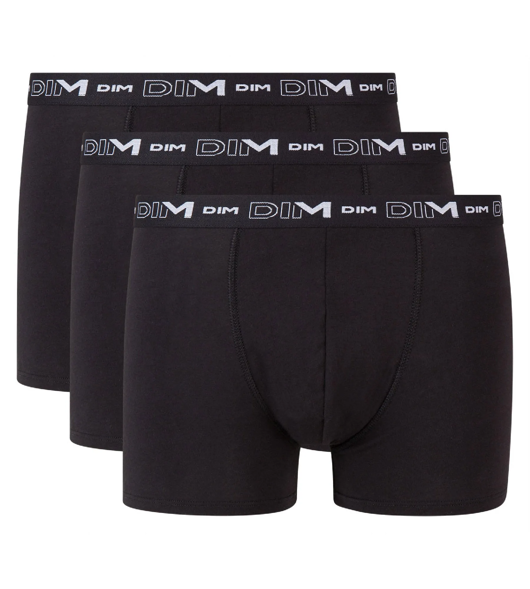 Pack of 3 pairs of black stretch cotton trunks for men