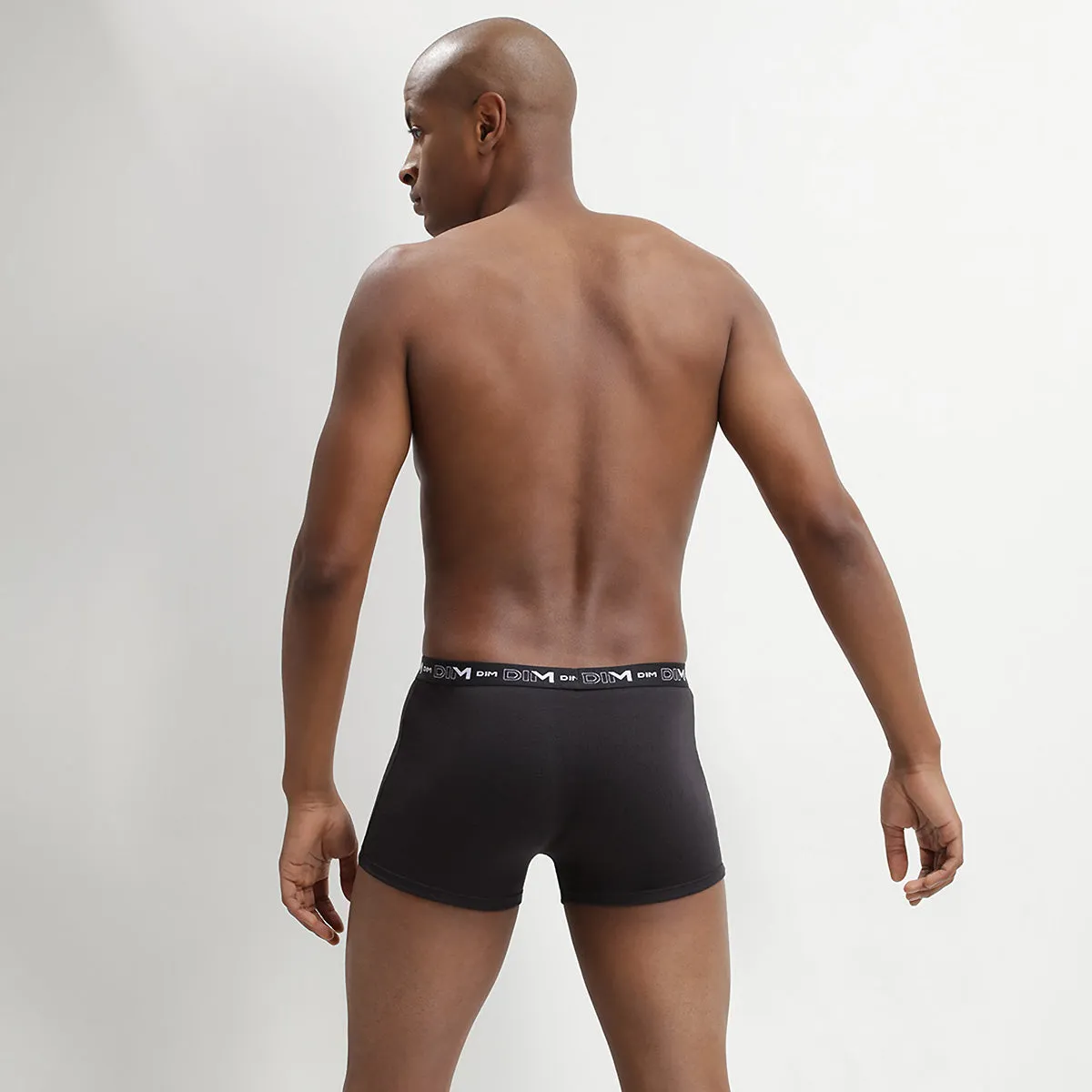 Pack of 3 pairs of black stretch cotton trunks for men