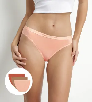 Pack of 3 Speculos Orange stretch cotton panties Les Pockets Ecodim