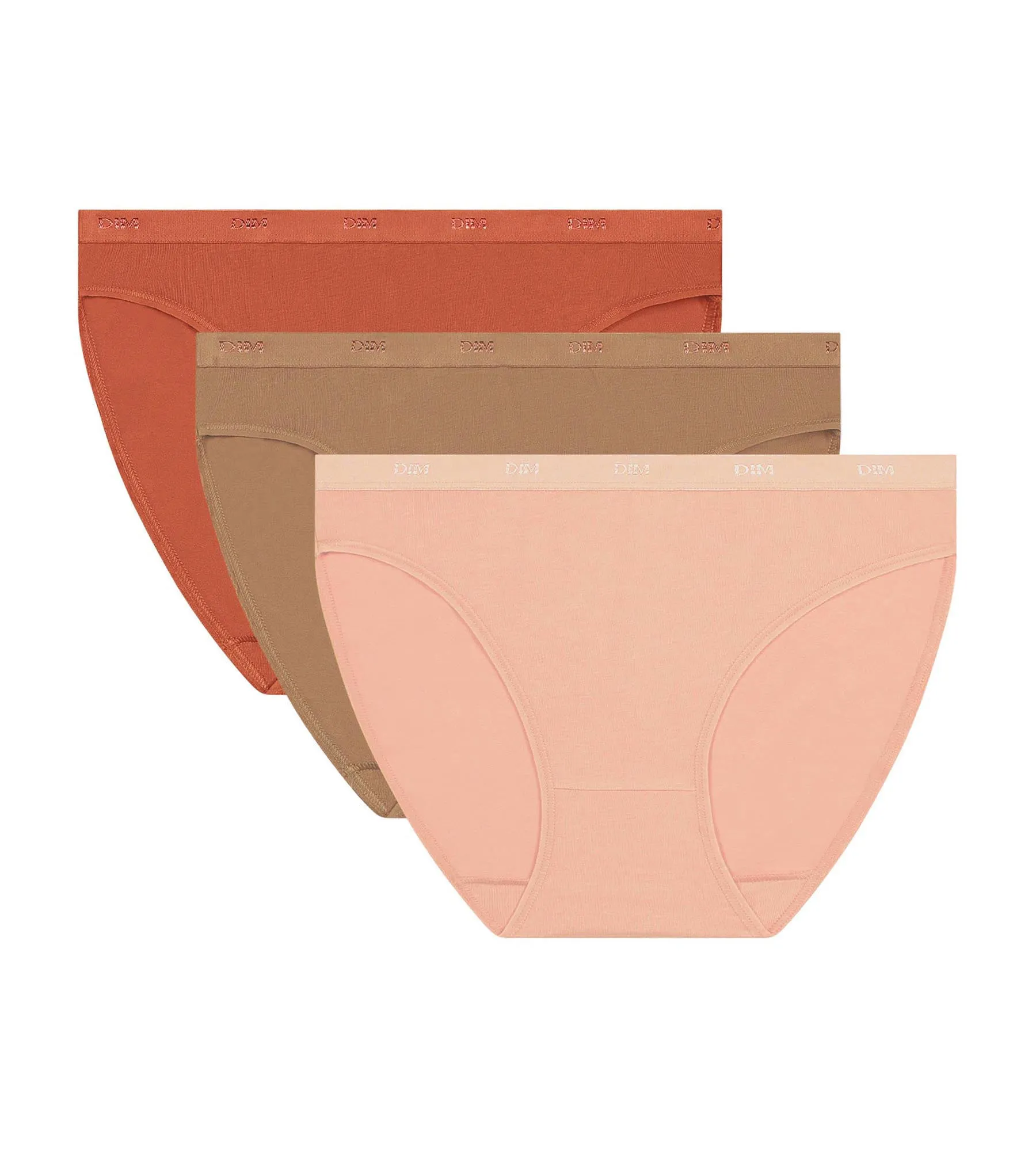 Pack of 3 Speculos Orange stretch cotton panties Les Pockets Ecodim