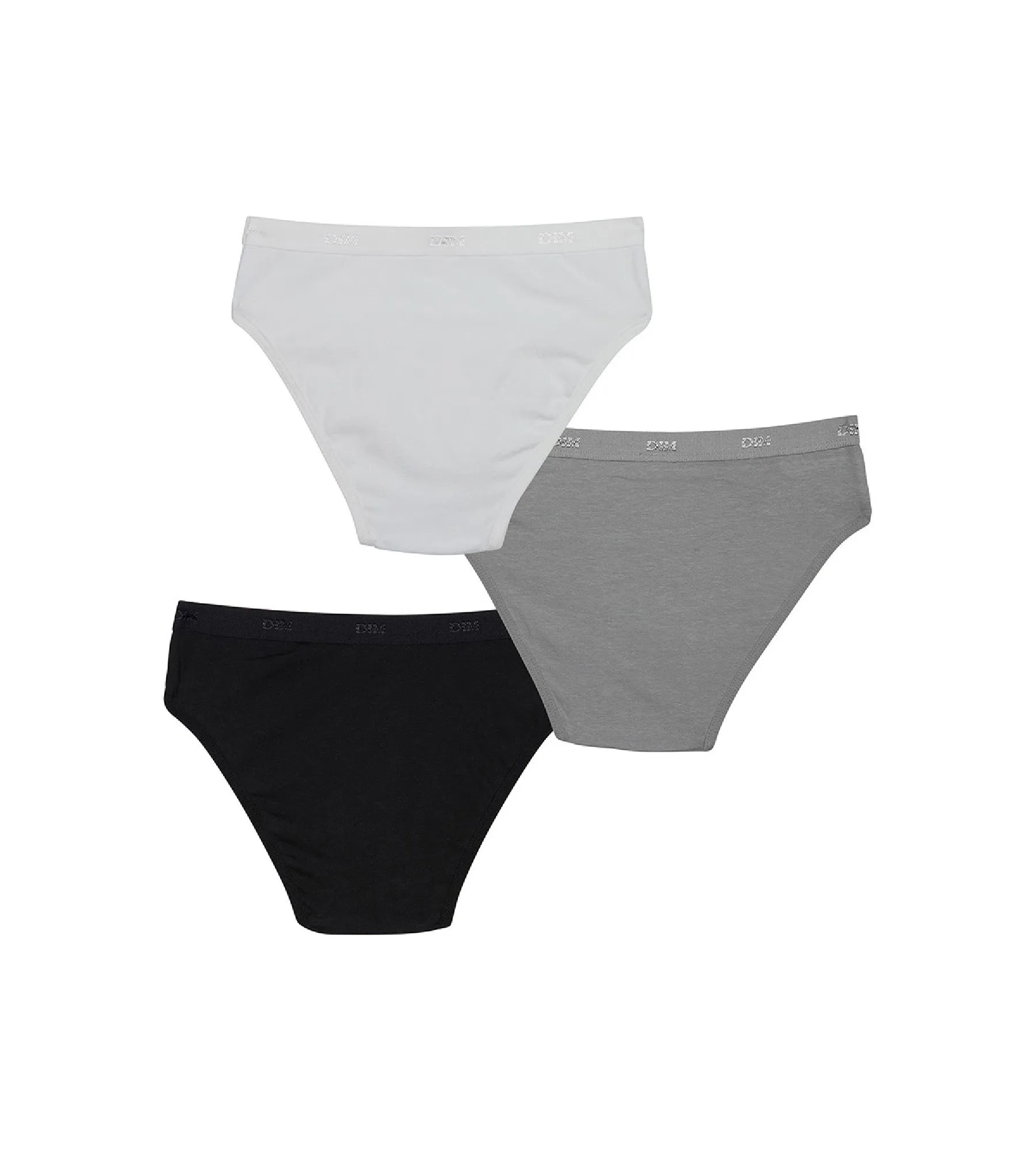 Pack of 3 white, black and grey knickers Les Pockets DIM Girl