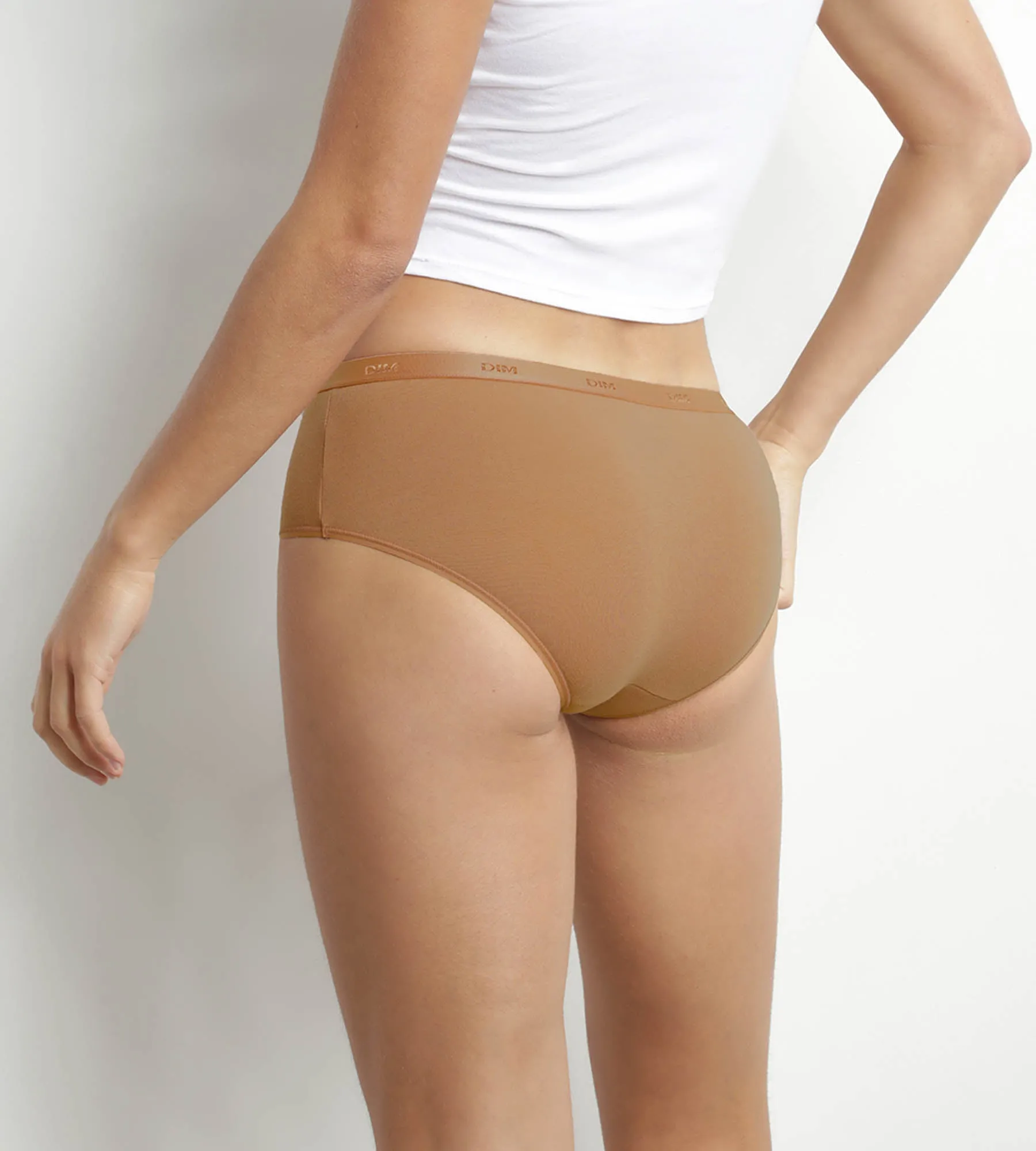 Pack of 3 women's Speculos stretch cotton boxers Orange Les Pockets Ecodim