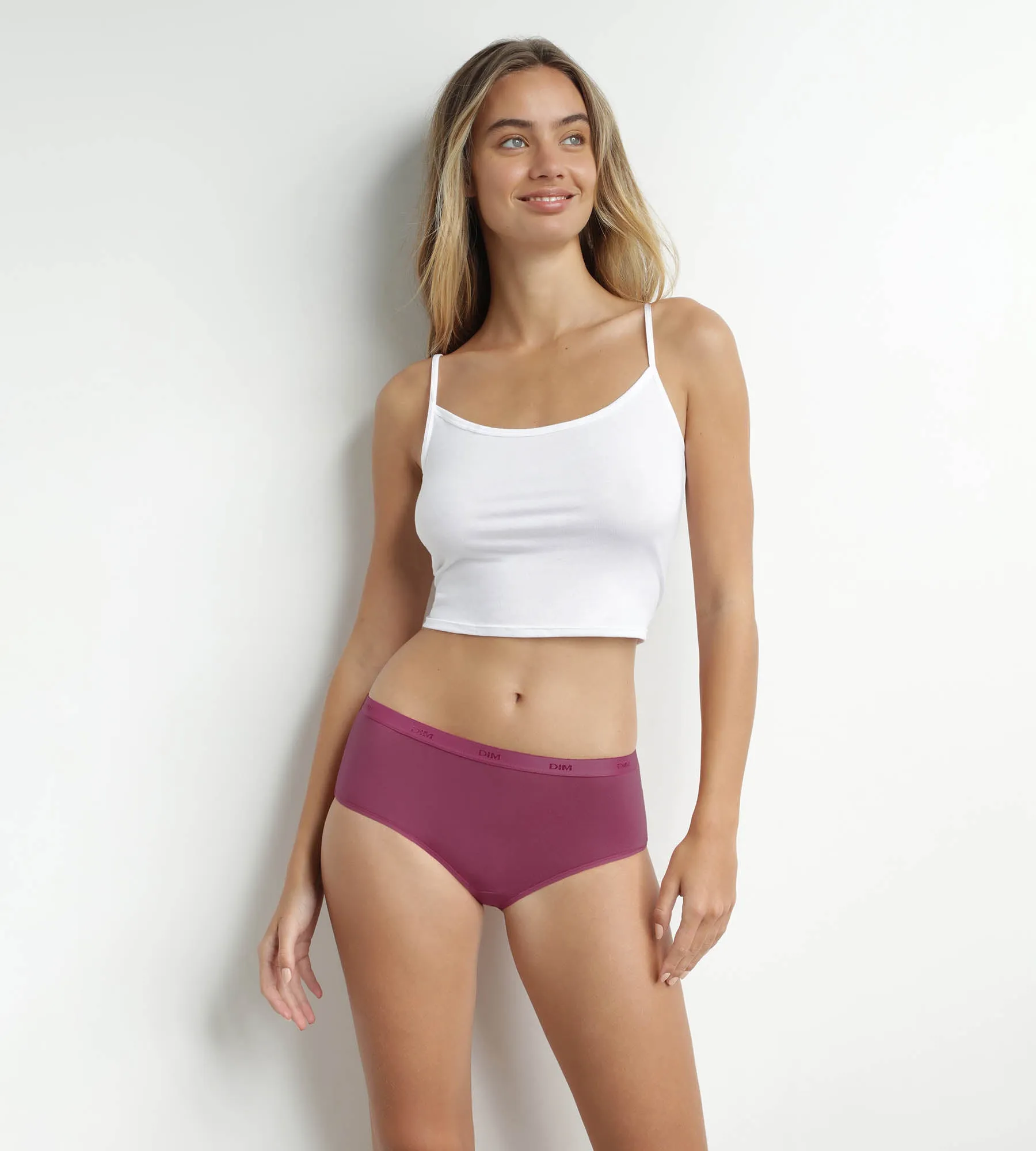 Pack of 3 women's stretch cotton boxers Red Green Les Pockets Ecodim