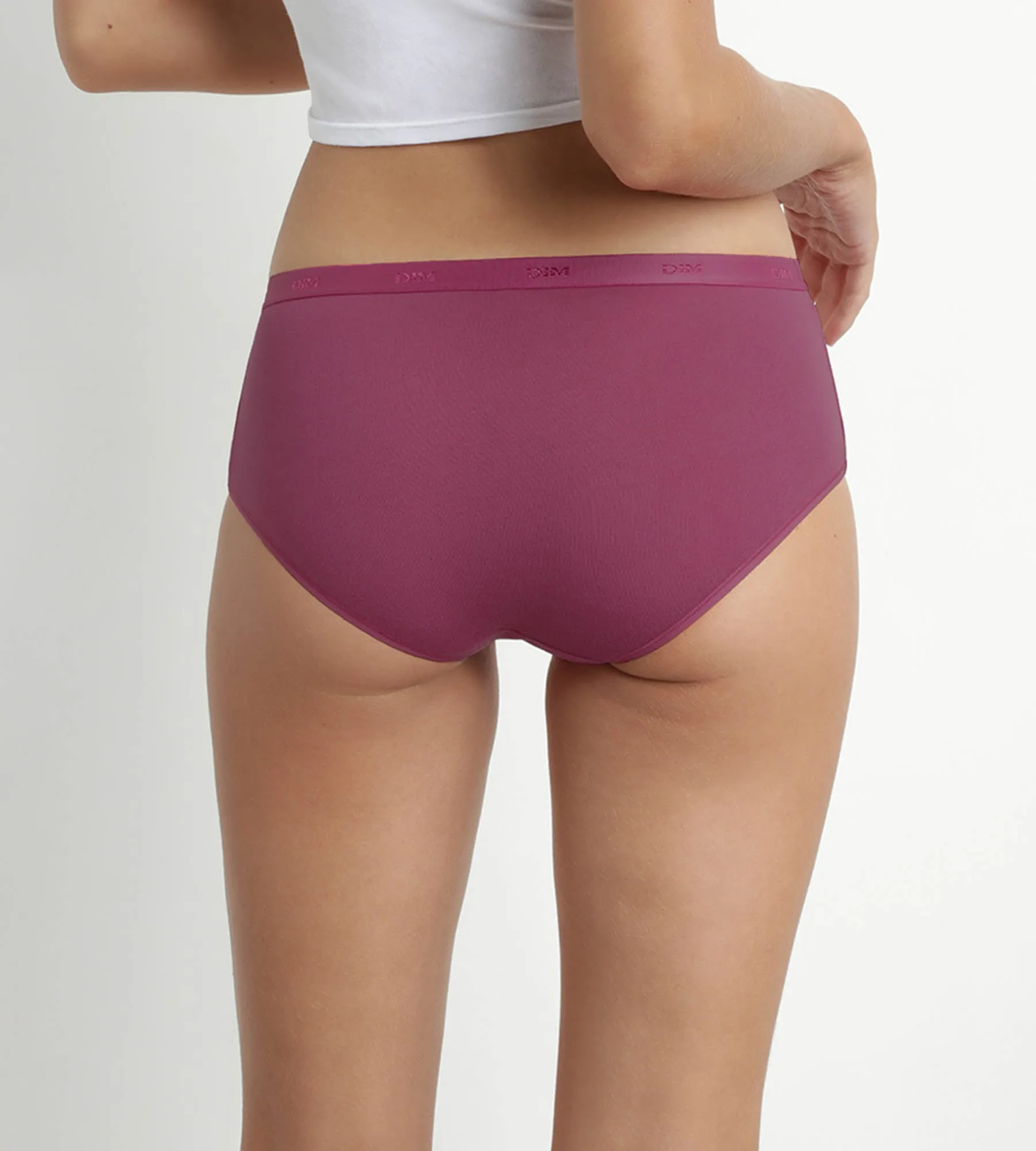 Pack of 3 women's stretch cotton boxers Red Green Les Pockets Ecodim