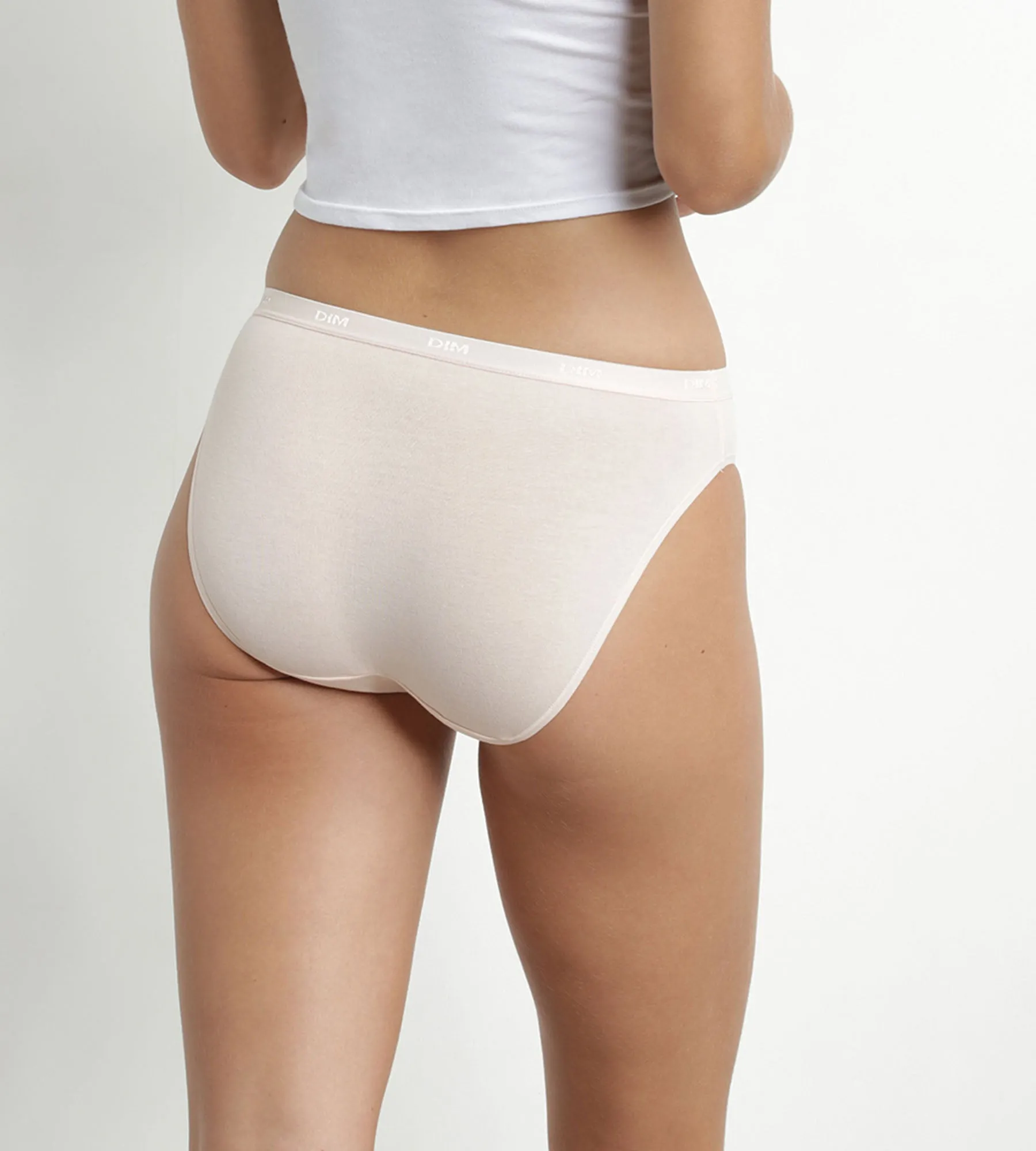Pack of 3 women's stretch cotton briefs Pastel Pink Les Pockets Ecodim