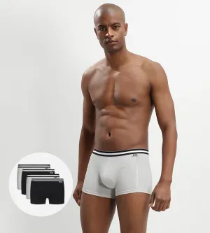 Pack of 4 Black and Grey ECODIM Cotton Boxers