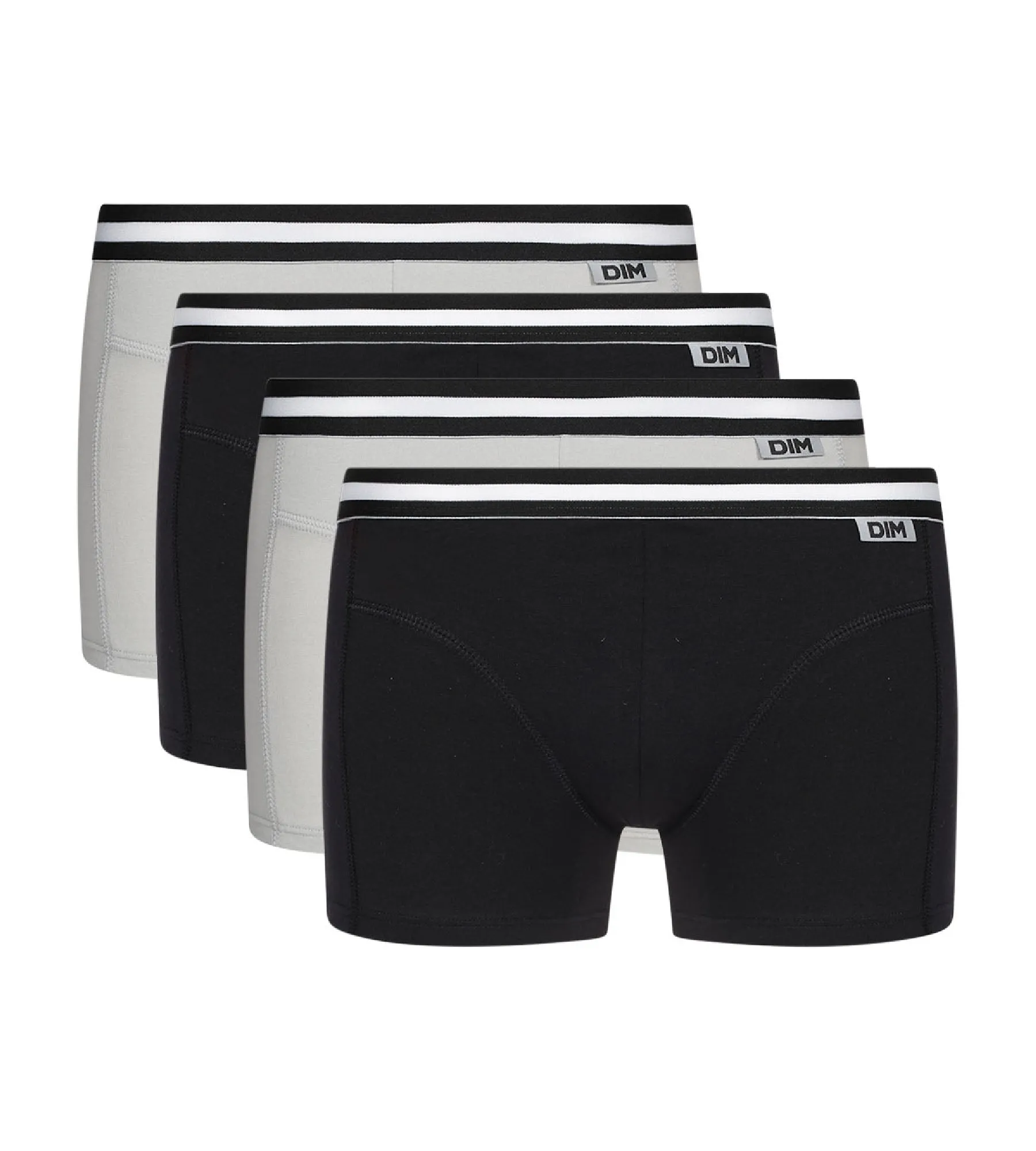 Pack of 4 Black and Grey ECODIM Cotton Boxers