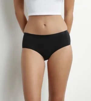 Pack of 5 women's cotton shorties Black Nude White Les Pockets Ecodim