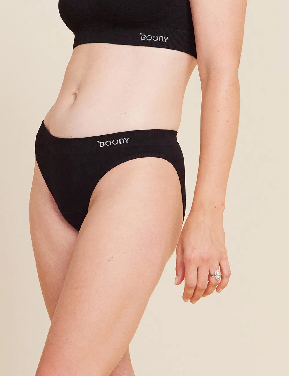 Period & Leak Proof - Hipster Bikini - Light - Black