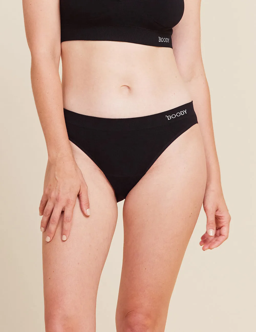 Period & Leak Proof - Hipster Bikini - Light - Black