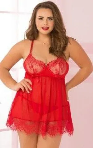 Queen Size Red Roses Babydoll