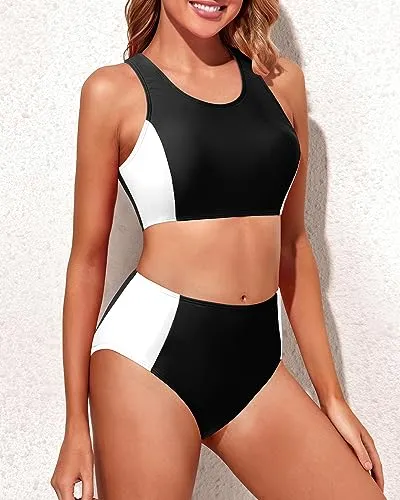 Racerback Sports Bra Top & High Waist Two Piece Set