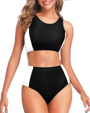 Racerback Sports Bra Top & High Waist Two Piece Set