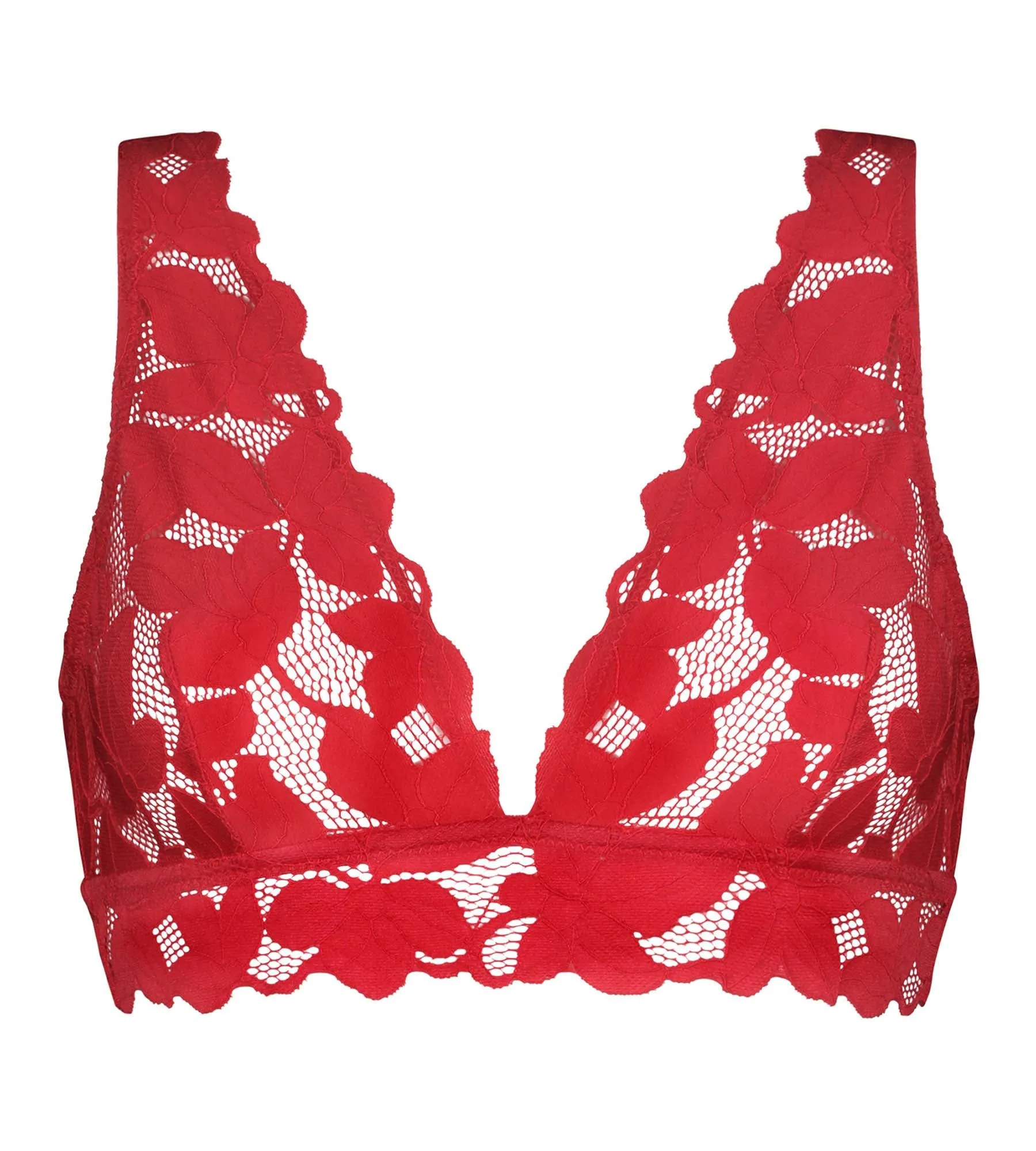 Red Dim Lacy lace bralette with large flowers