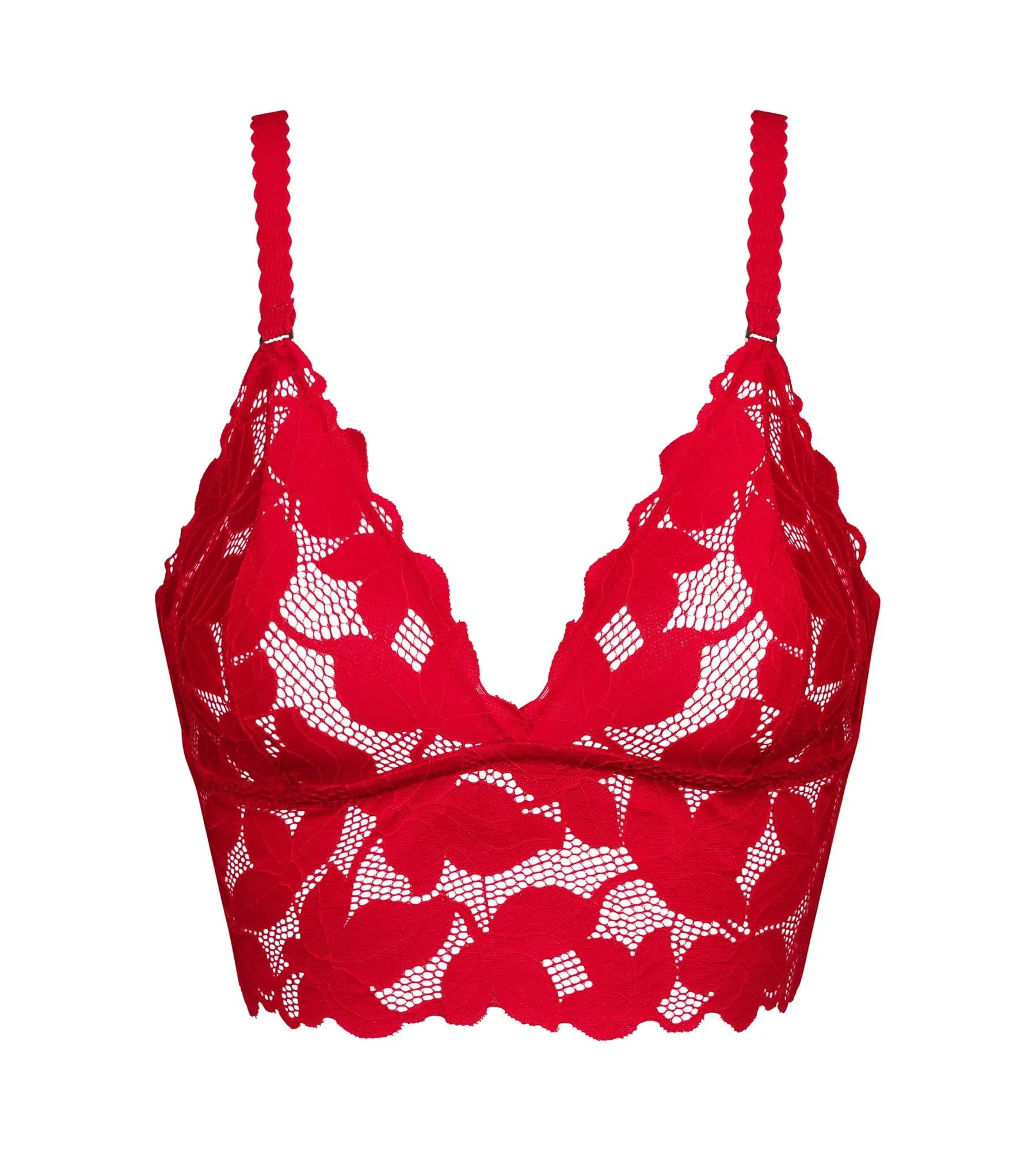Red floral lace underwired scarf bra Dim Lacy