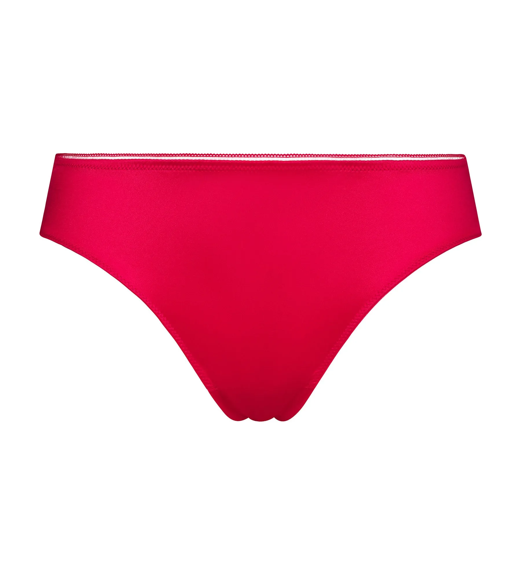 Red satin microfiber woman's tanga Dim Chéri